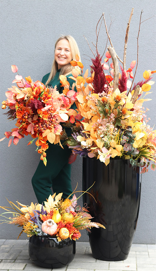 Autumn Decors, ekskluzywna kompozycja w donicy fiberglass