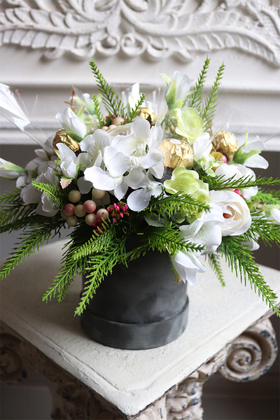 box / kompozycja flowerbox Neliasa Chocolate, wym.25x30cm