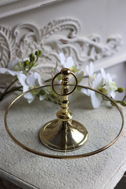 patera na nodze, okrągła, Lux Villa Gold Glamour, wym.19x25.5cm