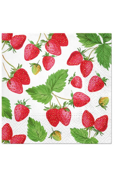 Strawberry, serwetki papierowe z nadrukiem, kpl.20szt