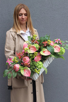 Anturium Dekorena, dekoracja nagrobna w skrzynce