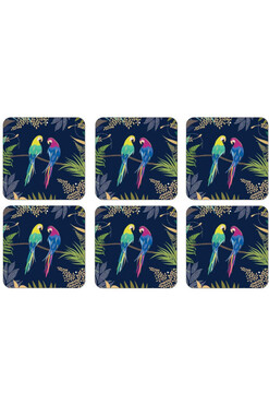 Parrot, podkładki korkowe, małe, 6szt 