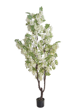 Wisteria Biała, sztuczna roślina drzewo w donicy, wys.190cm 