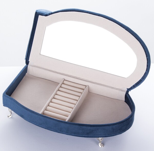 szkatułka / puzderko Florencja Wave Blue, wym.17x26.5x12.5cm