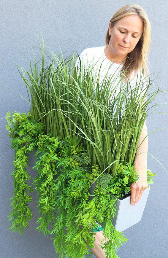 Balconera Agneso, ekskluzywna kompozycja z trawami w donicy, wys.70cm