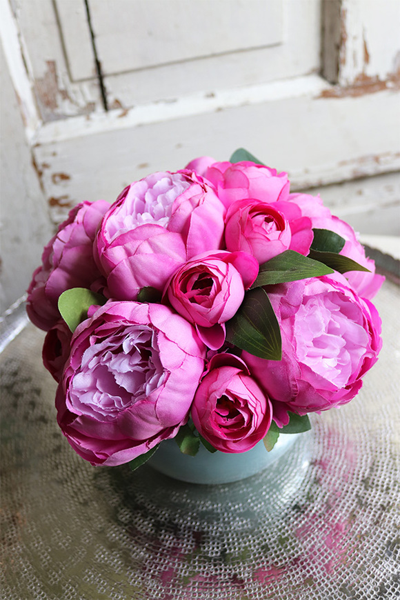 Mini Peonie 2, kompozycja kwiatowa / bukiet, wym.19x19cm 