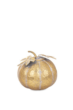 Pumpkin Gold B, dekoracyjna dynia figurka metalowa, wym.19x20cm