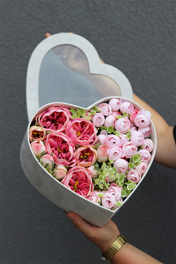 OD RĘKI Romantic Heart, flowerbox serce z pokrywką, wym.10x25x25cm