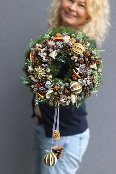 Naturanessa, świąteczny wianek dekoracyjny, śr.27cm