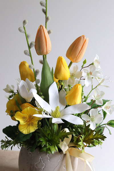 Ach Wiosna, stroik wiosenny z tulipanami