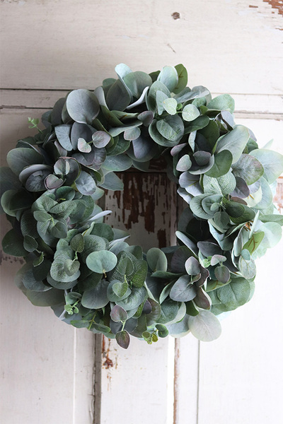 Eukaliptusia, zielony wianek sufitowy, śr.43cm