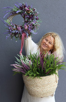 Kolory Wrzosów Big, kompozycja z wrzośców w koszu