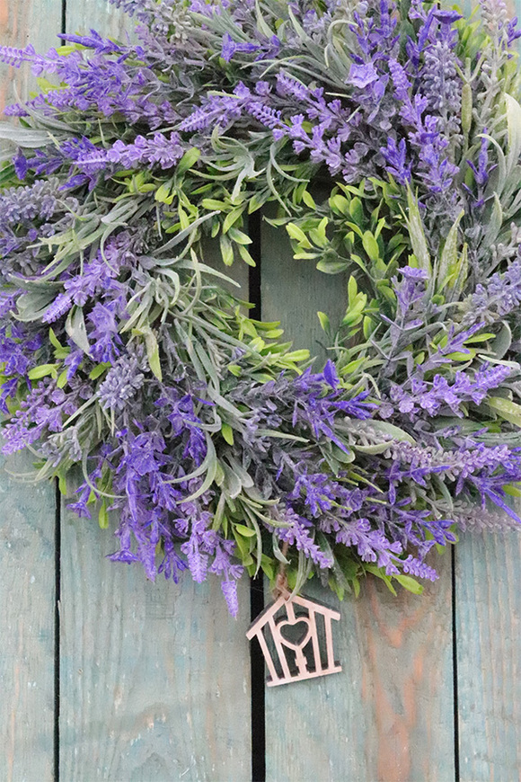 Lawenda Home, wianek z lawendą i domkiem