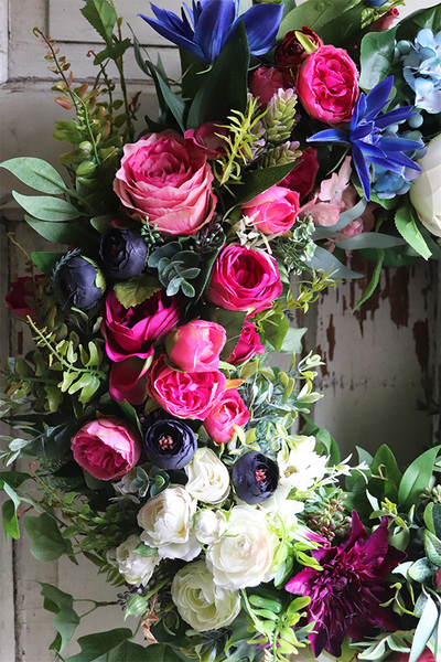 Monique, kolorowy wianek na drzwi, śr.55cm