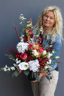 Jesienna Yllena, bukiet nagrobny we wkładzie, dł.70cm