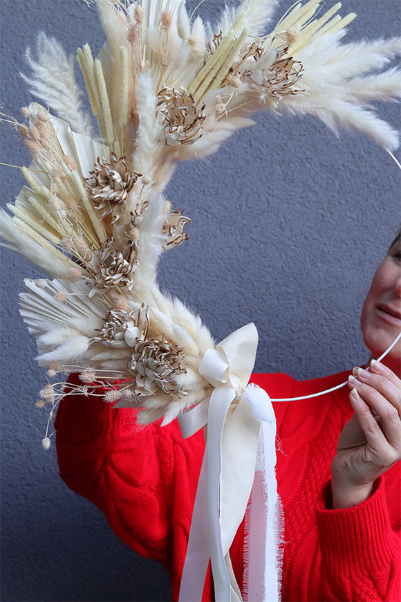 Subtelle Boho, wianek na drzwi na obręczy