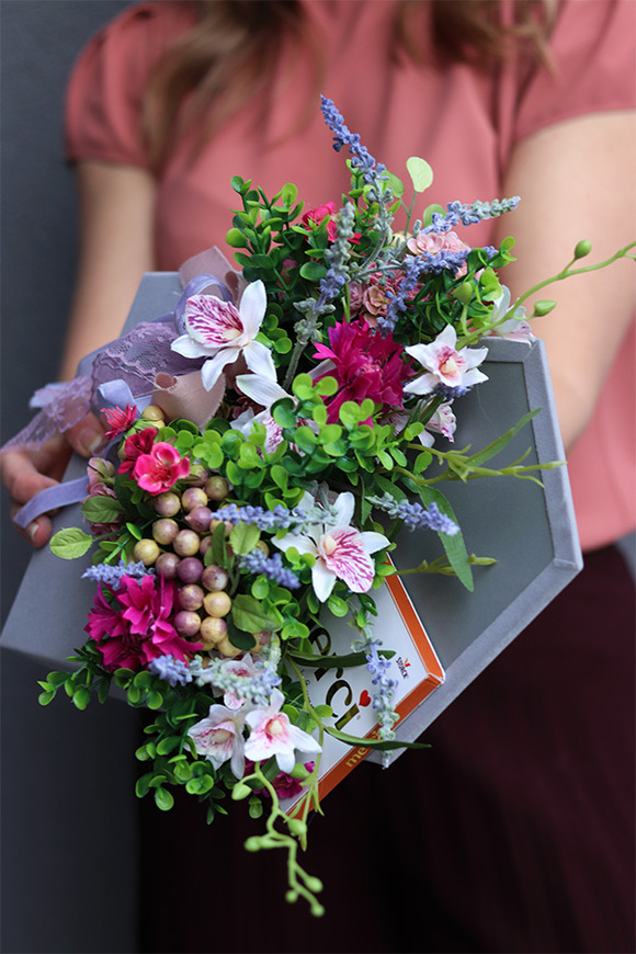 Koperto Pink Chocolate, flowerbox w kształcie koperty