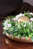 Goldenito Dekoria, kompozycja ze storczykiem w złotej misie, wym.29x54cm