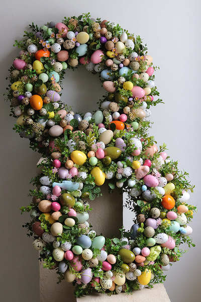 Moko Easter Pastelle 2, duży wielkanocny wianek na drzwi
