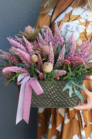 Wrzosowisko Ciemny Róż, kompozycja kwiatowa w donicy