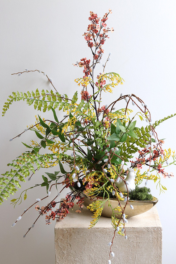 Gerrte, stroik wielkanocny w złotej donicy, wym.60x50x45cm