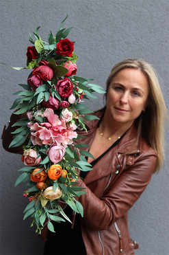 Tęcza Beauty, kolorowa girlanda kwiatowa, dł.60cm 