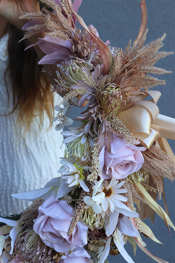 Subtelle Carmello, wianek boho na obręczy, rozp.80cm