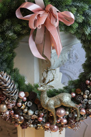 świąteczny wianek, Pudrovy Renifer Gold Big