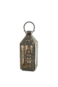Fairbanks, świąteczna dekoracja ceramiczny domek lampion, wys.50cm