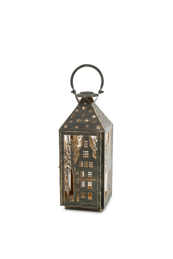 Fairbanks, świąteczna dekoracja ceramiczny domek lampion