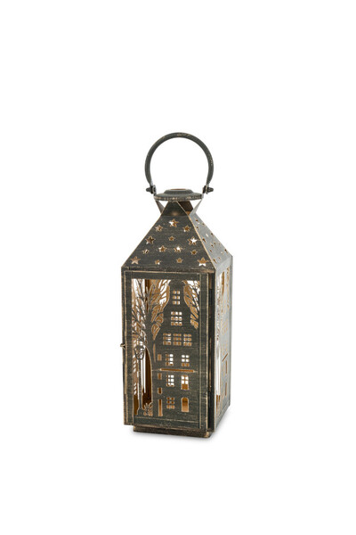 Fairbanks, świąteczna dekoracja ceramiczny domek lampion