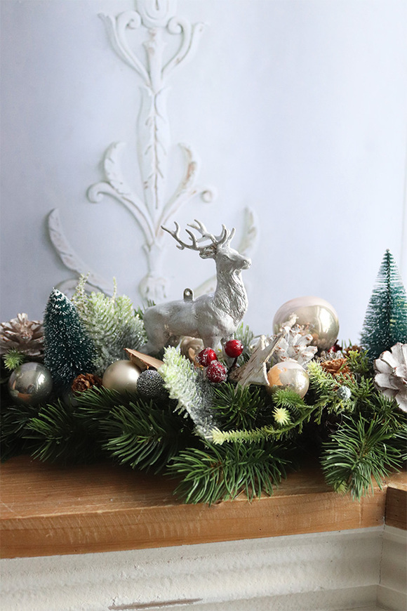 Jeleń na Rykowisku, bożonarodzeniowy stroik girlanda