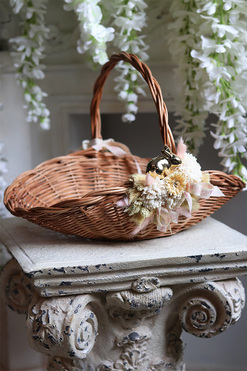 brązowy koszyczek wielkanocny, Dukana, wys.28cm  