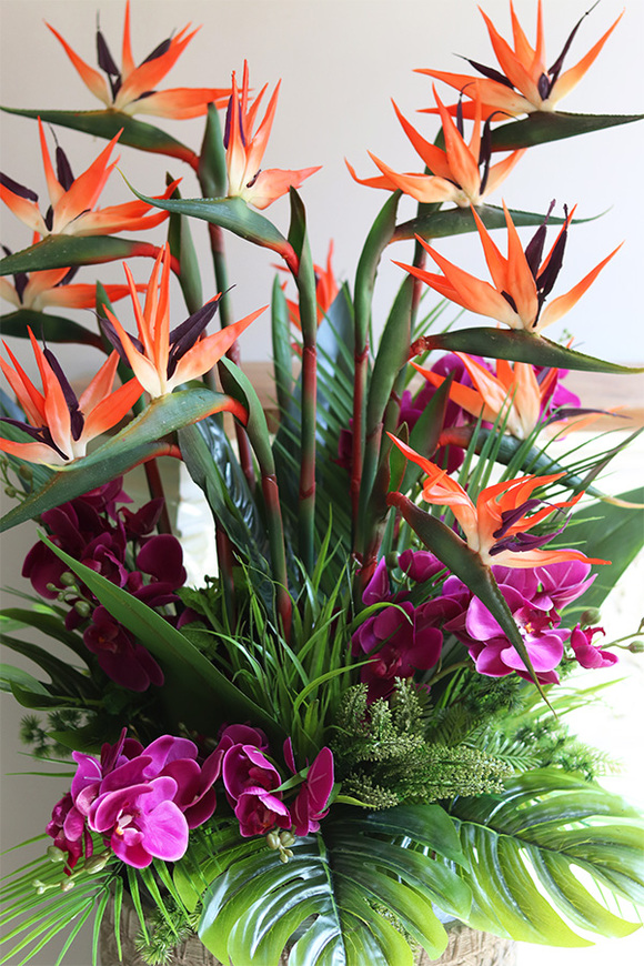 Strelicja&Orchidea Boho, egzotyczna kompozycja