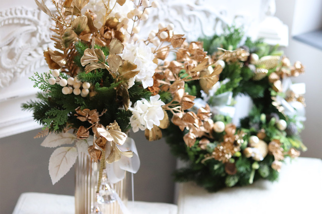 Jerusalem Gold, klasyczny złoty bożonarodzeniowy wianek