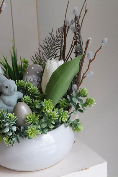 Green Melody, stroik wielkanocny z zajączkiem