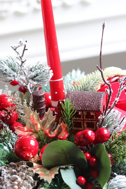 Lokomotywa Lollypop, świąteczny stroik z choineczkami, wym.39x36cm 