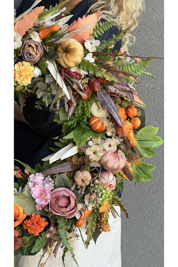 Jesienna Melodia, jesienny wianek na drzwi, śr.52cm