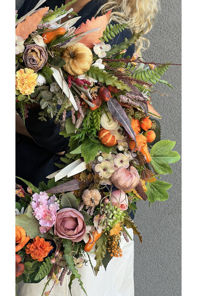 Jesienna Melodia, jesienny wianek na drzwi, śr.52cm