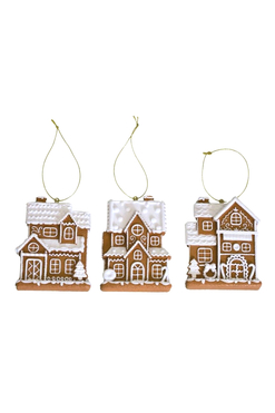 Gingerbread B, domek zawieszka świąteczna, kpl.3szt