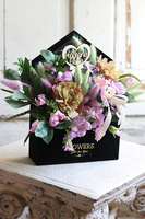 bardzo urocza koperta / welurowy flowerbox, Melinio, wym.30x35cm