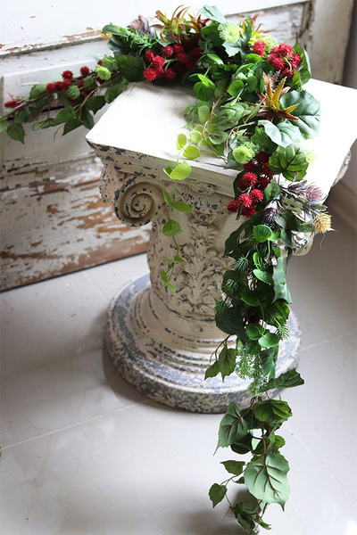 dekoracyjna narożna girlanda, Subtelle Suculentas, wym.91x62cm