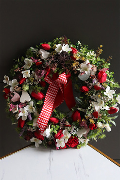 Romantic Tulips, walentynkowy wianek z tulipanami, śr.41cm 