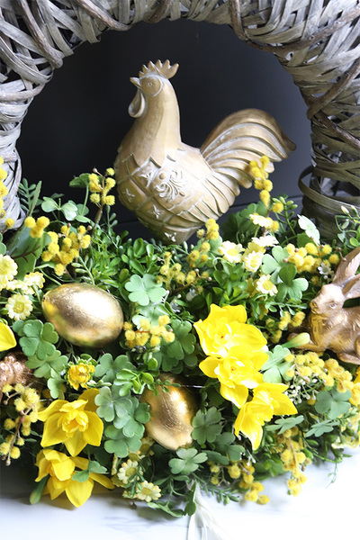 Złota Kurka, wiosenny wianek z kogutem