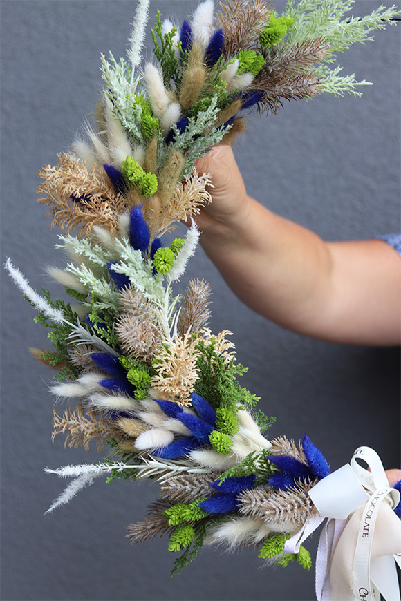 Subtelle Boho Rio 2, delikatny wianek na obręczy z suszem