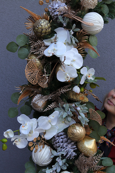 Golden Christmas De Lux, świąteczna girlanda na kominek