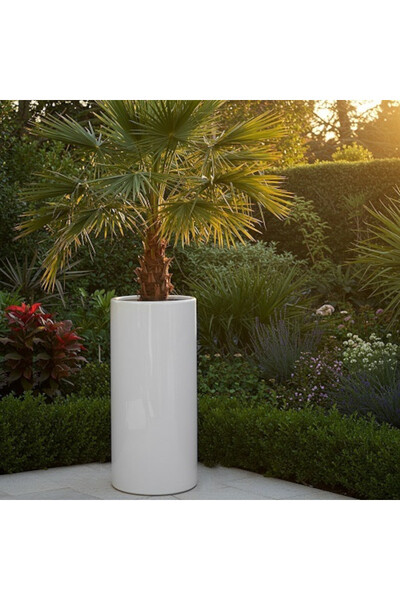 Fiberglass donica walec White 