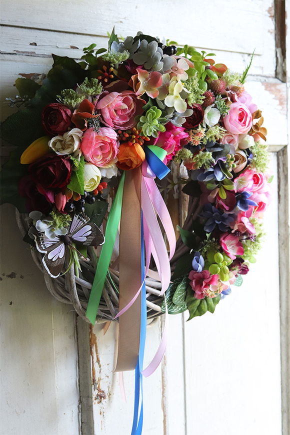 częściowy wianek z motylem, Tefulla, śr.35cm 