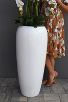 Premium Orchid, komplet 2 szt. wysokich storczyków w białych donicach, wym.154cm/175cm