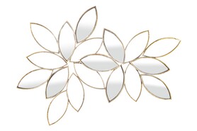 lustro Casablanca Flower w złotej ramie, wym.73x92x2.5cm